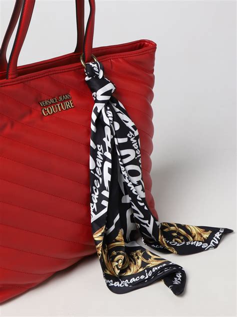 versace jeans red tote embossed bag|versace jeans bag price.